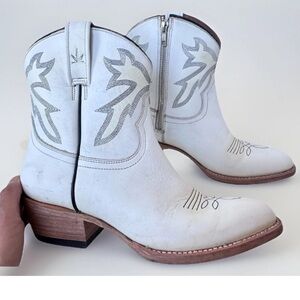 Mezcalero Maye White Western Cowgirl Cowboy Leather Boots Women’s Size 9